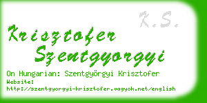 krisztofer szentgyorgyi business card
